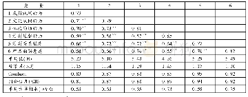 表2 潜变量相关矩阵(N=213)