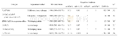 表1 典型Fe系分子筛NH3-SCR催化剂