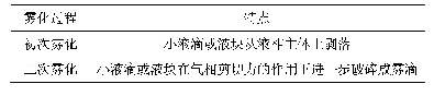 《表1 两次雾化过程特点：文丘里喷雾器数值模拟的研究进展》