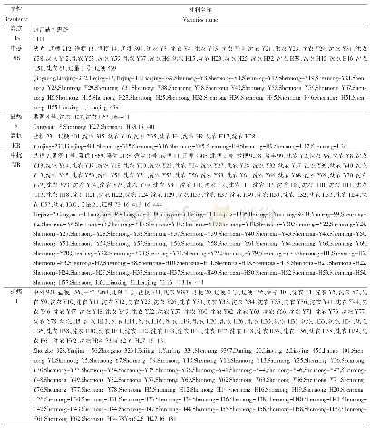 表2 185份供试材料的表型鉴定