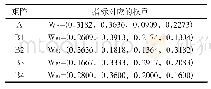 表2 计算矩阵中各个指标的权重