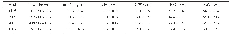 表2 有机肥替代氮肥对辣椒生长的影响