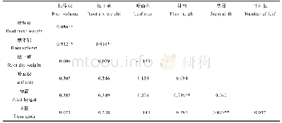 表3 烤烟根系指标与地上部形态指标的相关系数