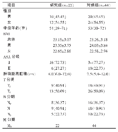 表1 一般情况及术后病理TNM分期[n(%)]