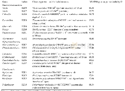 表1.与最相近模式菌株的16S rRNA基因相似度小于98.65%的分离菌株
