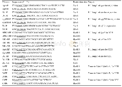 《表2.本研究中使用的引物》