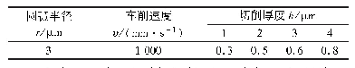 《表3 临界厚度仿真参数：临界厚度现象对微铣刀磨损的影响》