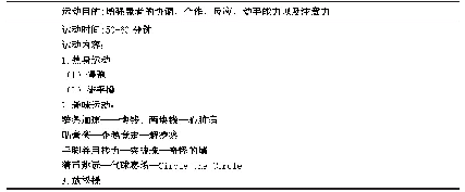 表4 第三周发展耐力，提高认知