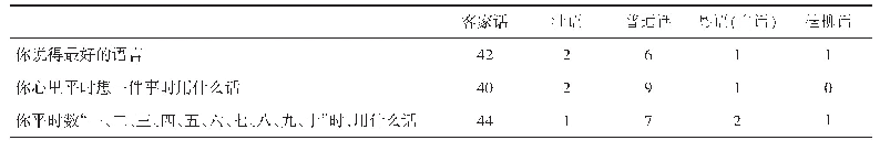 表4 语言（方言）使用倾向情况（N=52)
