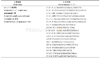 表1 本研究所用引物：甘薯IbCAF1基因的克隆及耐盐性、抗旱性鉴定