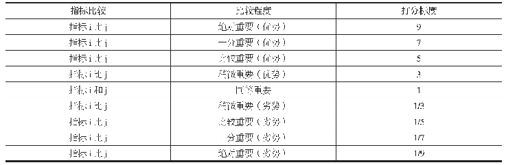 《表1 指标比较数量标度表》