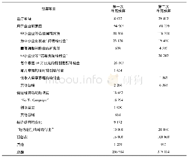 表2 2020财年两次补充财政预算