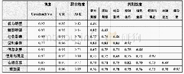 表2 测量模型的检验结果