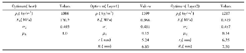 表1 橡胶涂层的物理参数(LRAM板的优化参数)