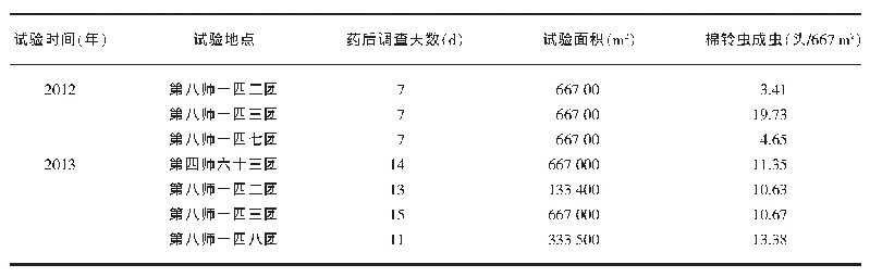 《表1 夜蛾利它素饵剂对棉铃虫成虫的诱杀效果》