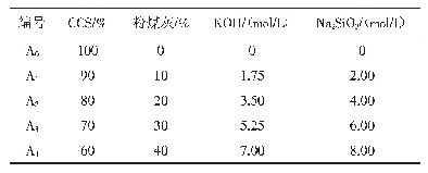 表3 A系列试体的试验配合比