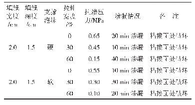 《表2 填缝深度1.5 cm时不同拉伸宽度的止水效果》