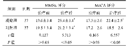 表3 两组患者认知功能比较(±s,分)