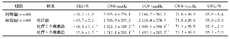 表2 2组2D-STI常规参数比较(±s)