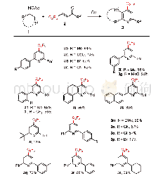 《表2 底物普适性考察a：铜催化肟酯参与的[3+3]环加成反应合成4-五氟乙基取代的吡啶类化合物》