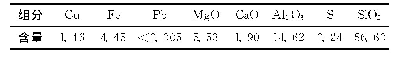 表1 矿样主要化学组分分析结果