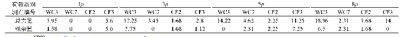 表4 1p～8p荷载试验位错计及测缝计测点最大值及残余量