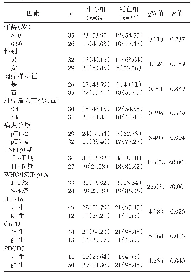 表3 影响CCRCC患者预后生存的单因素分析[n(%)]