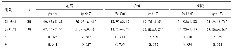 表4 两组患者腰部活动度比较(°)