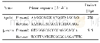表1 Real-time PCR引物序列