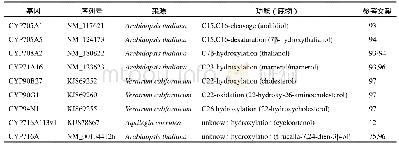 表3 参与其他三萜生物合成的CYP450