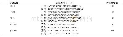 表1 PCR引物序列：苦参水提物激活Nrf2/HO-1信号通路抑制炎症和氧化应激机制研究