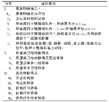 表7 2019版分类胰腺高分化神经内分泌瘤（G1和G2)TNM临床分类