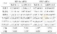 《表2 HIF-1αm RNA和VEGF m RNA表达量RT-PCR半定量分析（±s,n=5)》