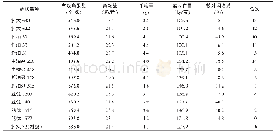 表3 浙江奉化种植不同品种油菜的主要经济性状与产量