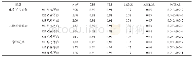 表2 中介模型两组等值性拟合指数