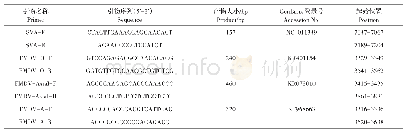 表1 本研究所使用的引物序列