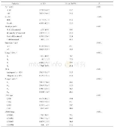 表1 临床病理基线资料及单因素生存分析