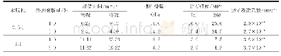 表1 速凝膏浆配合比及物理力学性能表