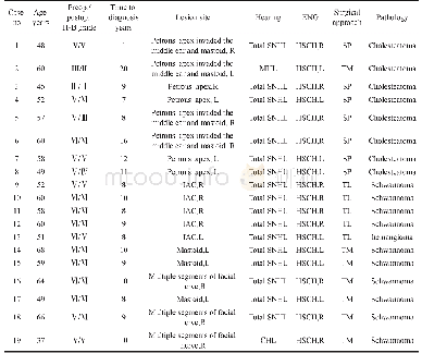 表1 病例临床资料 (n=19)