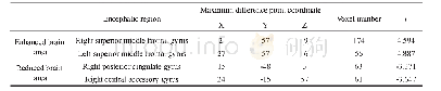 表2 双侧先天性重度感音神经性耳聋组（n=16例）较正常对照组（n=20）例ALFF存在差异（P<0.05）的脑区结果统计表