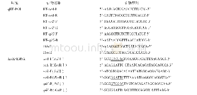 表1 特异性引物名称及相应序列