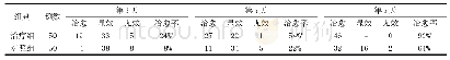 表1 两组治疗后各时间点疗效比较（例）