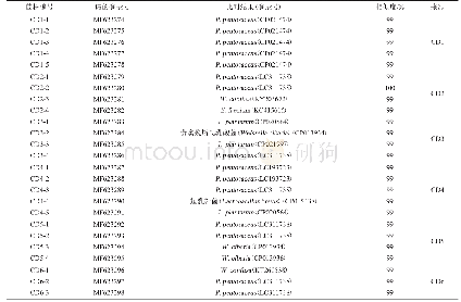 《表2 成都米酒中乳酸菌16S rDNA基因序列的比对结果及登录号》