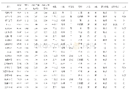 表3 马铃薯品种（系）主要农艺性状及形态特征