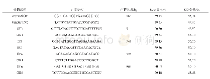 表2 DREB2A基因DNA序列扩增引物的信息