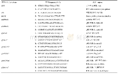 表1 试验中用到的引物