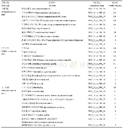 表4 GO条目富集的DElncRNA靶基因数目