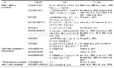 《表2 拟南芥ABCB基因的生物学功能(王晓珠等,2017)》