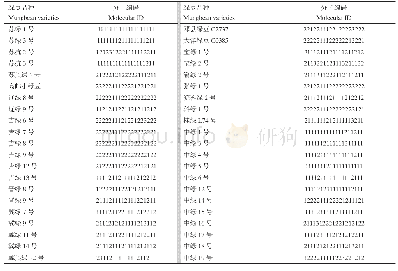 《表4 基于19个InDel标记的42份绿豆指纹图谱》