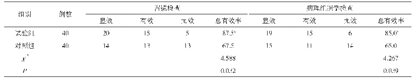 《表1 两组患者胃镜检查及病理组织学检查的总有效率对比(n,%)》